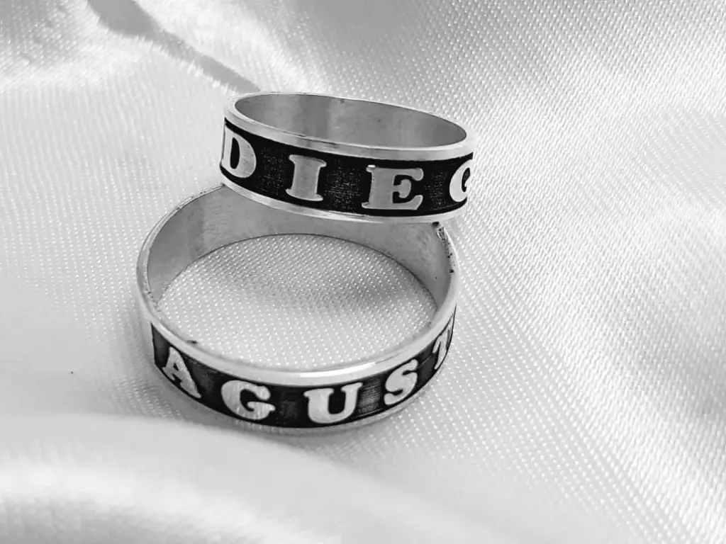 [AP.0012] Alianzas Cinta Grabadas por Afuera (Grabado Invertido)