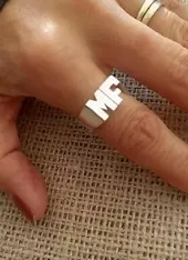 Anillo doble inicial 15x9 plata 925