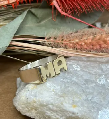 Anillo doble inicial 15x7 p/o