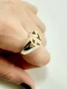 Anillo Iniciales Corazón Convexo P/O