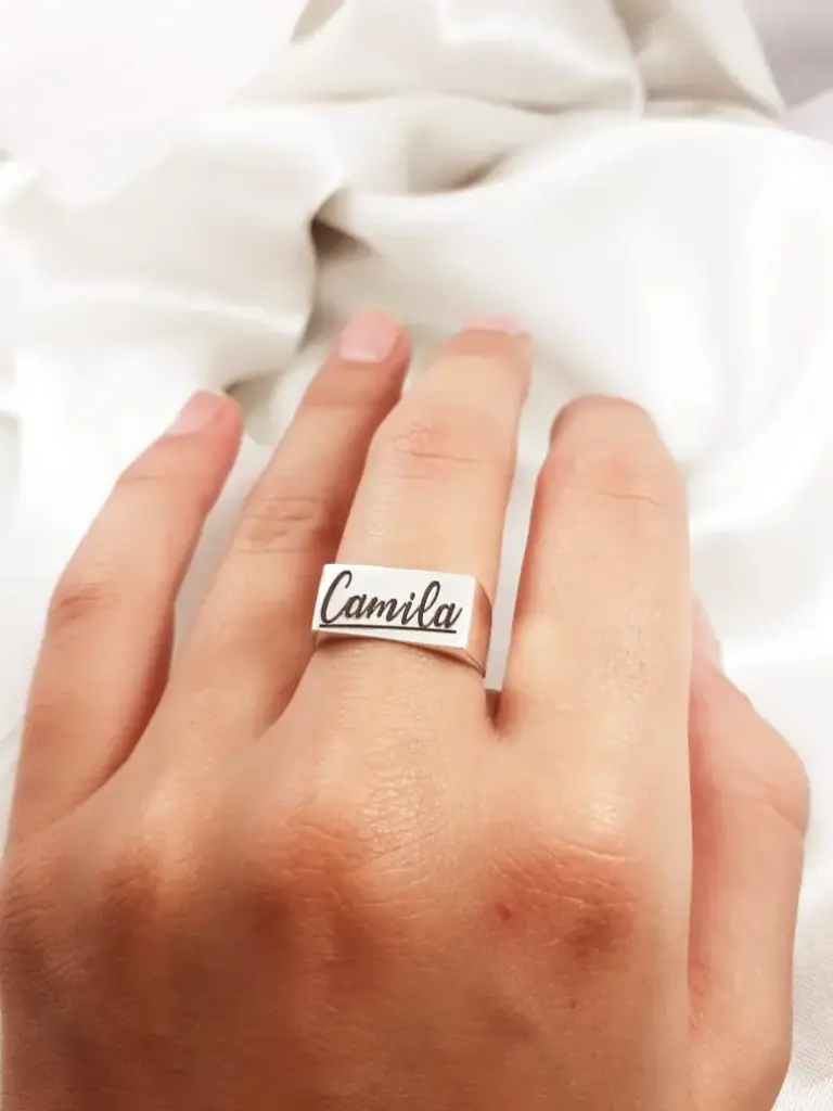 [ASGS.41] Anillo Sello Firma Grabado Subrayado