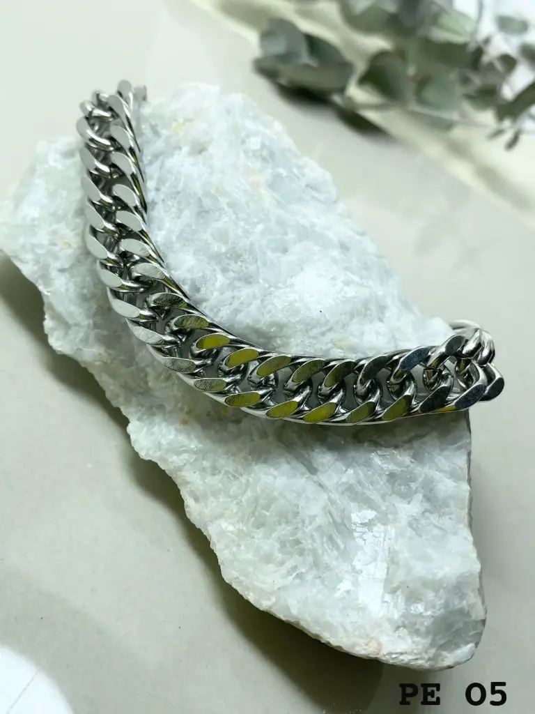Pulsera Groumet Acero Plateado