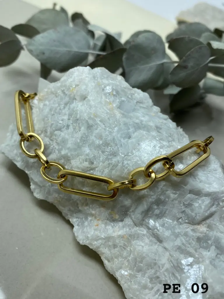 Pulsera Acero 3x1 Dorada rect
