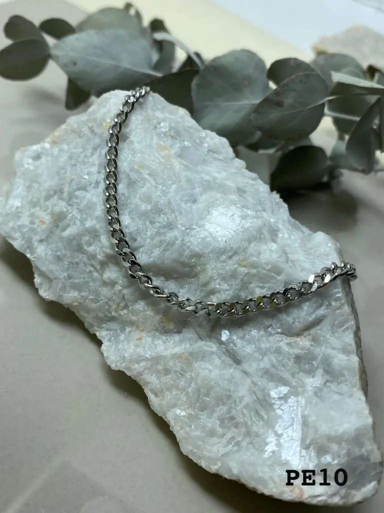 Pulsera Groumet fina Plateada