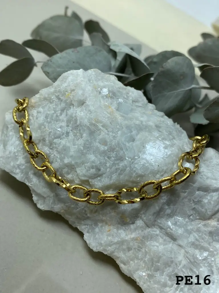 Pulsera Acero 3x1 torzada dorada