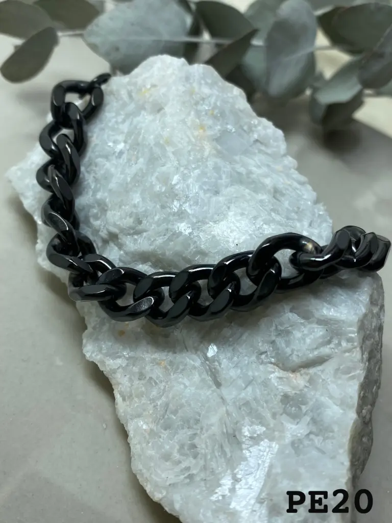 Pulsera Acero Groumet ancha negra