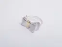 Anillo moño lazo c/ double de oro en el centro