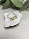 Anillo sello firma grabado subrayado p/o