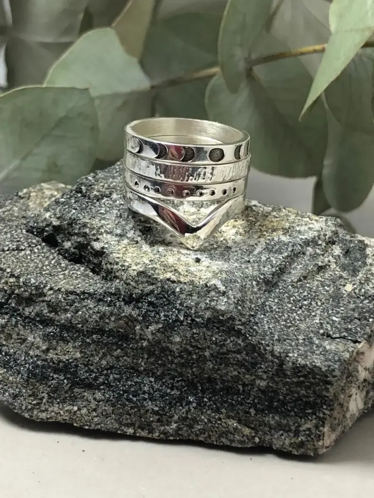Set de 4 anillos finos