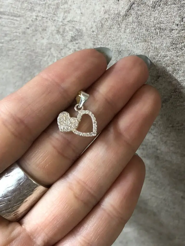 Dije corazon doble micropave