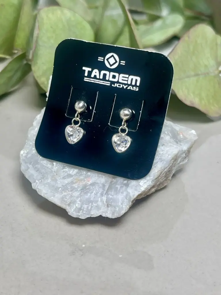 Aros colgante cubic corazón