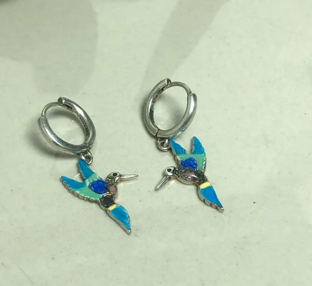 Aros argolla con colibri 