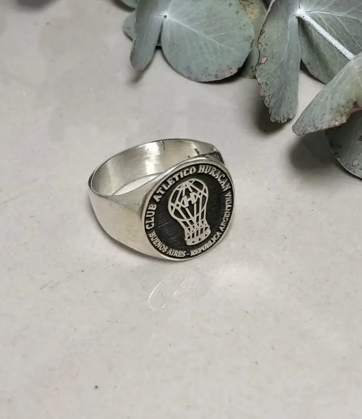 [AC0011] ANILLO CLUB HURACAN plata y oro 