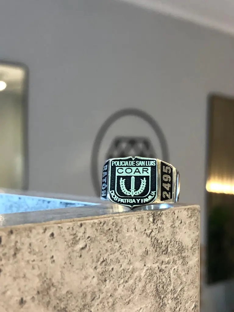 Anillo sello personalizado Policia de San Luis "COAR"