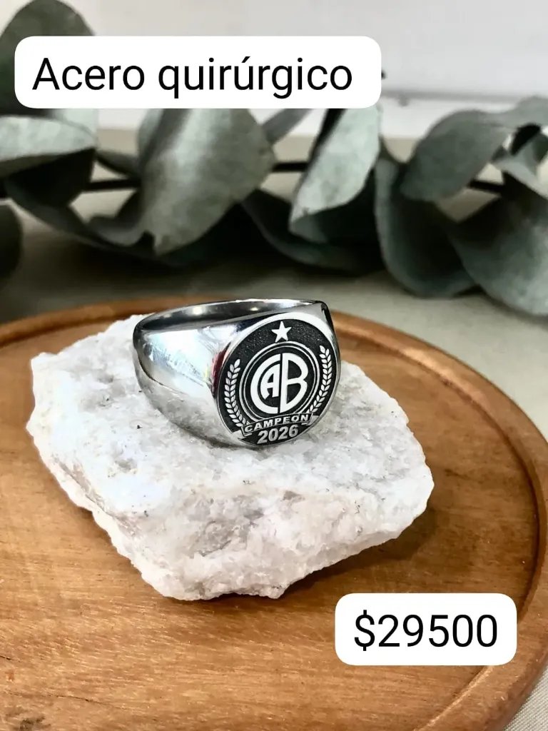 Anillo acero Esc Belgrano Campeón 2026