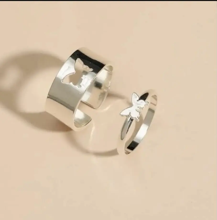 [AP.0026] Par de alianzas Cinta con mariposa