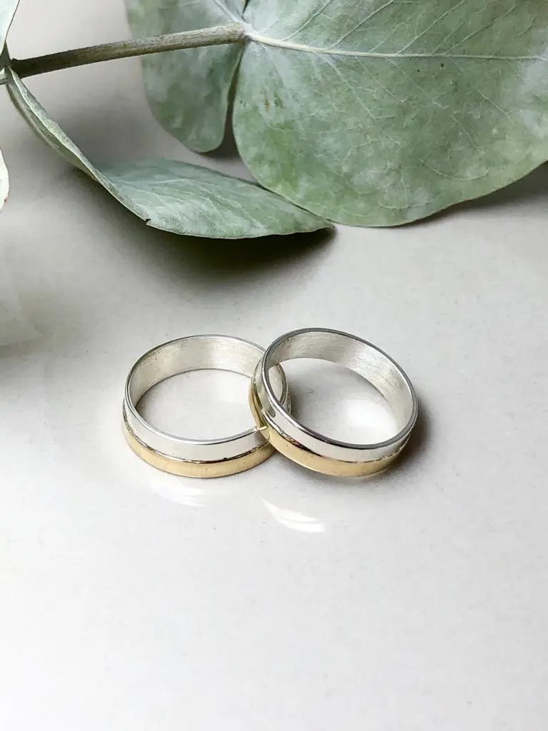 [APO.0003] Alianzas Cinta Mitad Oro Mitad Plata