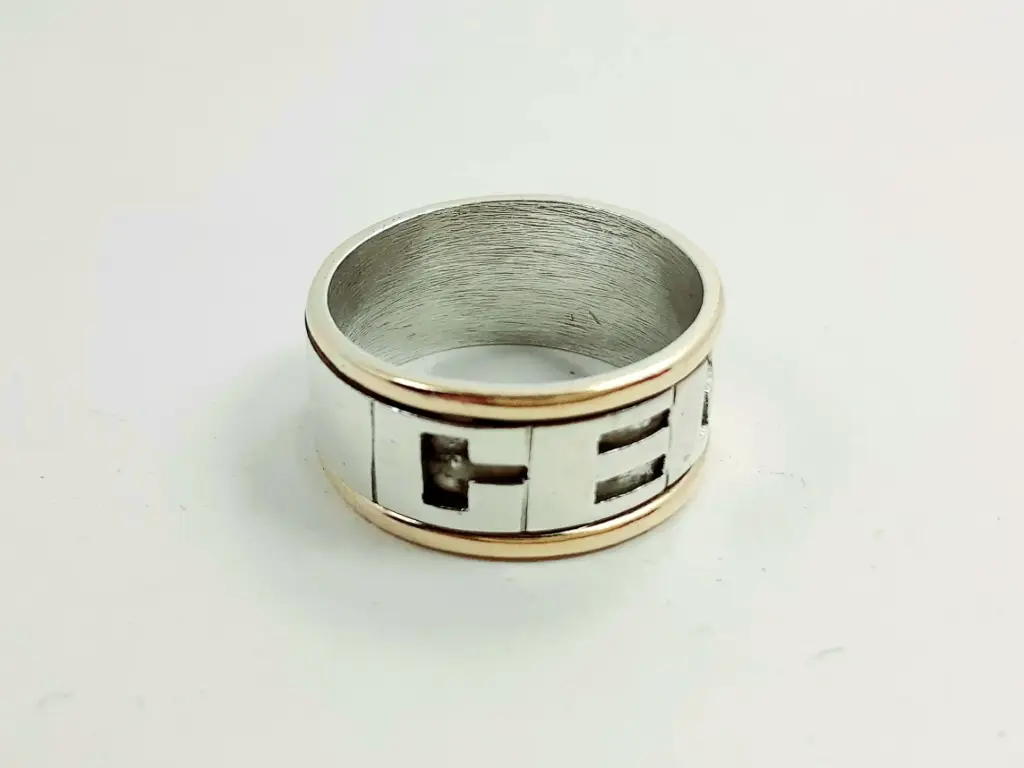 [AC.60] Anillo Cinta Nombre Calado Bordes P / O