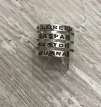 [ACFC.55] Anillo Cinta Familia Grabado Calado X 4 