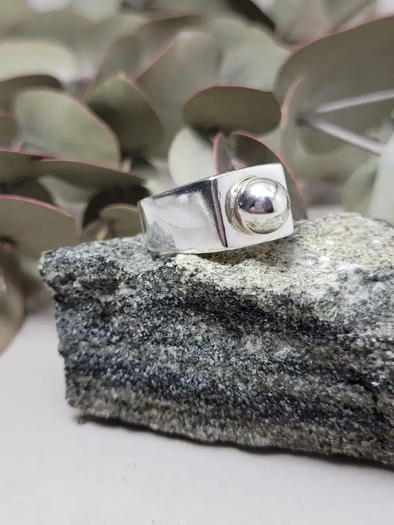 [AF.0012] Anillo Princesa con Bolita de Plata