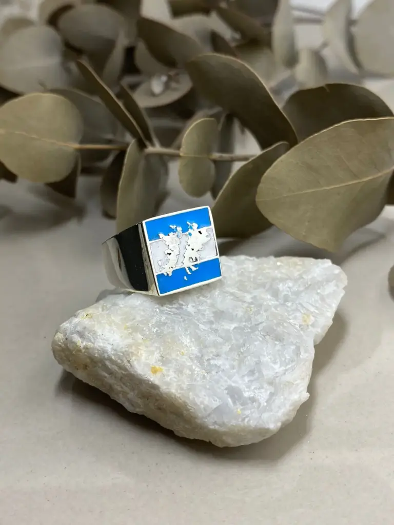 Anillo Sello Malvinas esmaltado