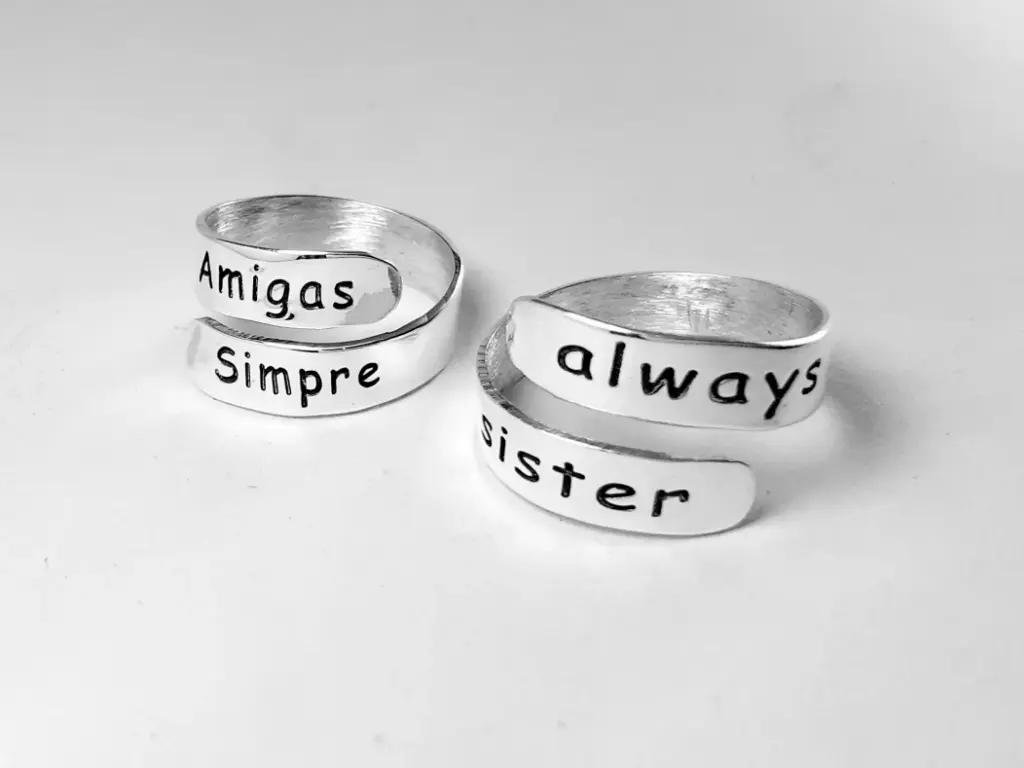 [AF.0003] Anillo regulable amistad grabado 