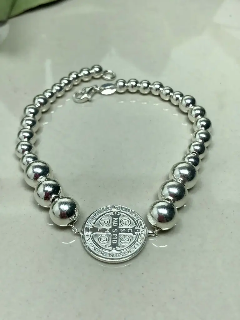 [PSB0001] Pulsera San Benito c/ bolitas de plata 