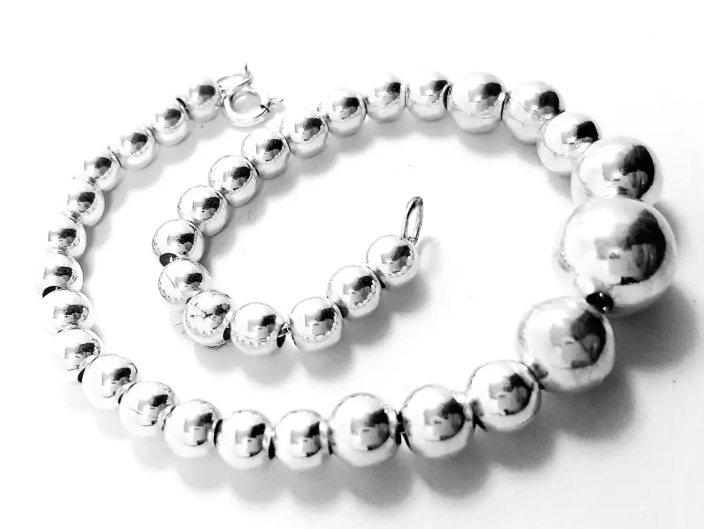 [PB001] Pulsera c/bolitas de plata 
