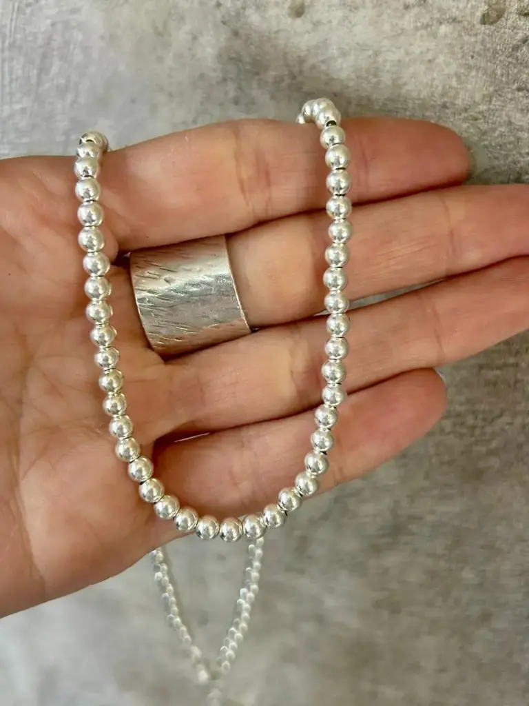 Gargantilla bolitas de plata 4mm
