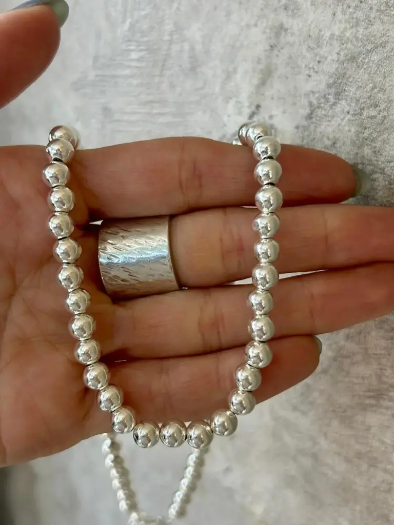 Gargantilla bolitas de plata 6mm