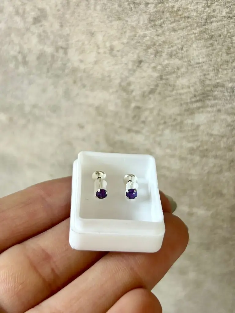 Abridor cubic engarzado 3mm violeta