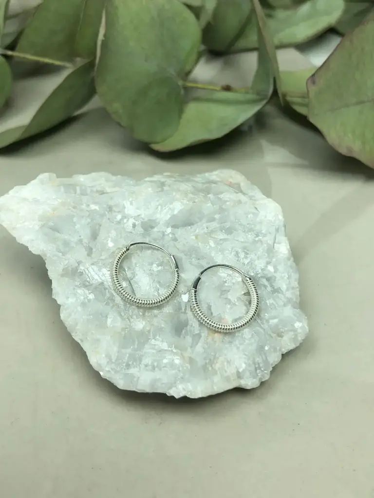 Aros argollas resorte rayada 